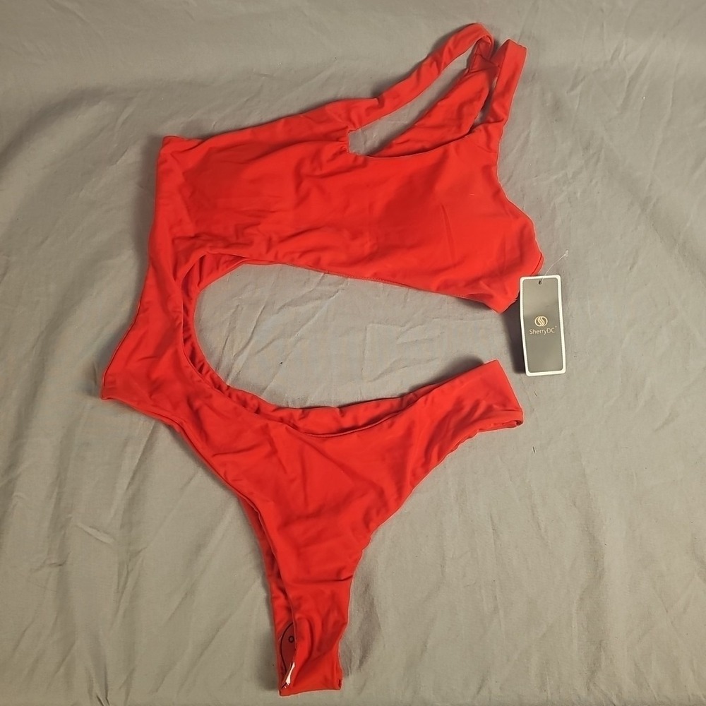 Sherrydc One Piece Cutout Thong Swimsuit Red Size L